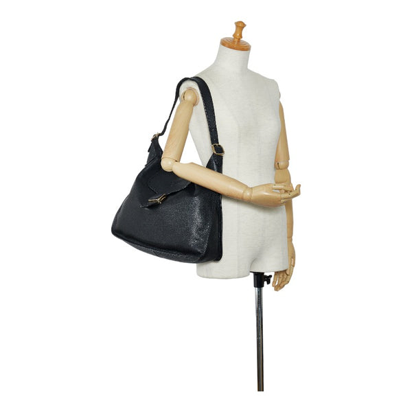 ロエベ アナグラム グラナダ ショルダーバッグ トートバッグ ブラック レザー レディース LOEWE 【中古】