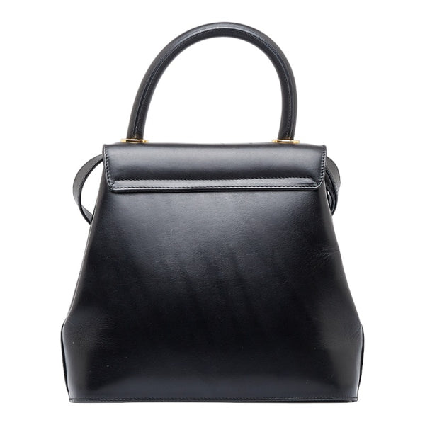 サルヴァトーレフェラガモ ヒール金具 ハンドバッグ ショルダーバッグ 2WAY ブラック レザー レディース Salvatore Ferragamo 【中古】