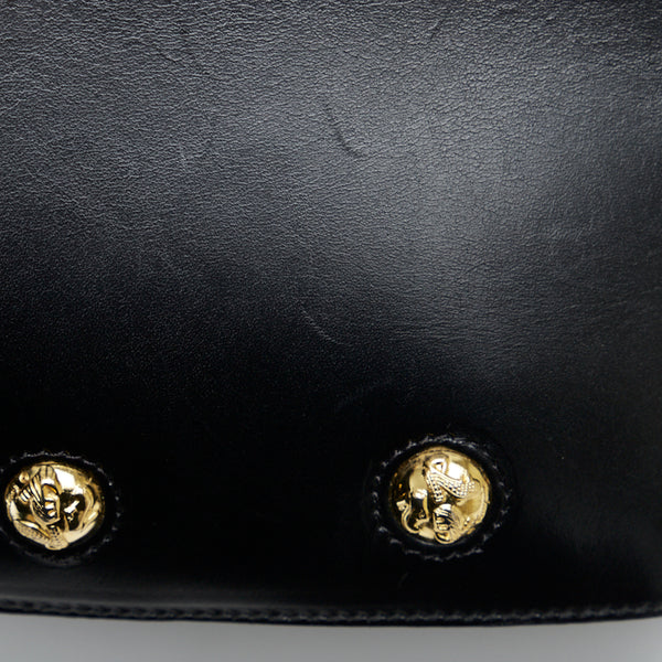 サルヴァトーレフェラガモ ヒール金具 ハンドバッグ ショルダーバッグ 2WAY ブラック レザー レディース Salvatore Ferragamo 【中古】