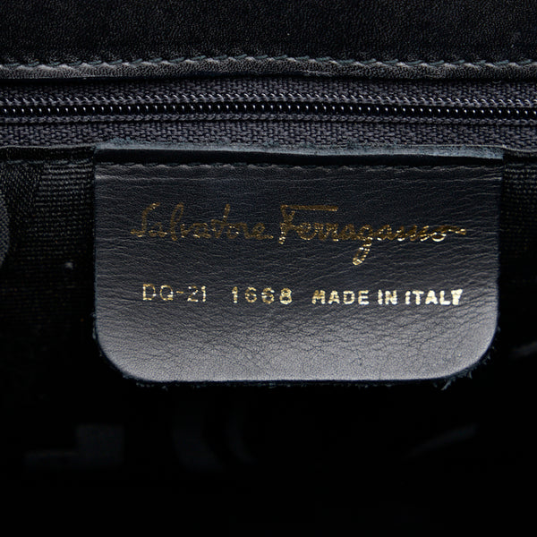 サルヴァトーレフェラガモ ヒール金具 ハンドバッグ ショルダーバッグ 2WAY ブラック レザー レディース Salvatore Ferragamo 【中古】