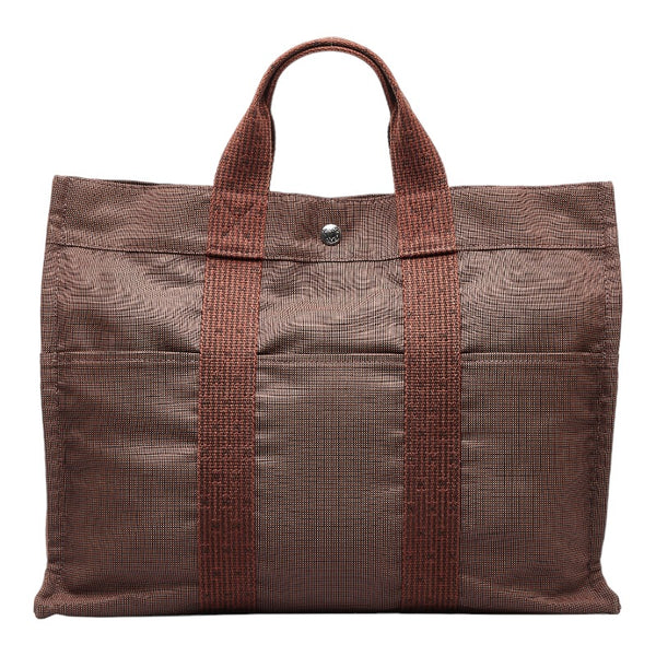 エルメス エールライントートMM ハンドバッグ トートバッグ ブラウン キャンバス レディース HERMES 【中古】