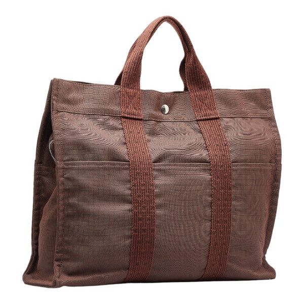 エルメス エールライントートMM ハンドバッグ トートバッグ ブラウン キャンバス レディース HERMES 【中古】