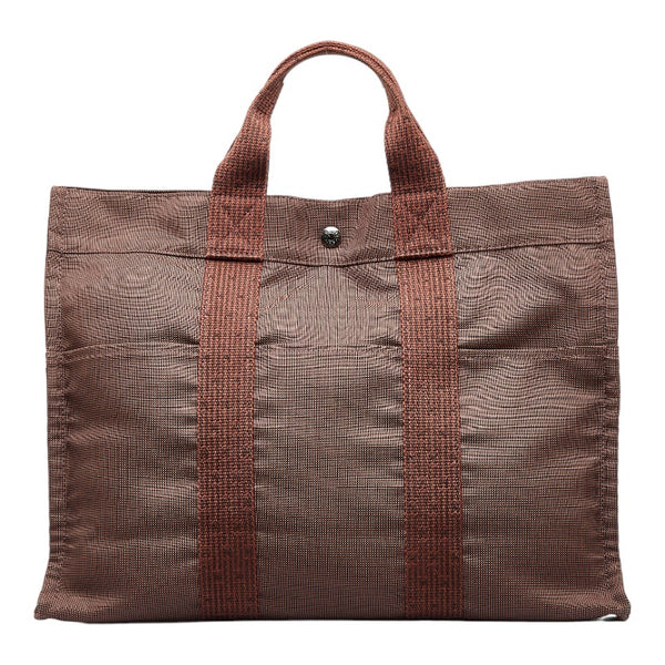 エルメス エールライントートMM ハンドバッグ トートバッグ ブラウン キャンバス レディース HERMES 【中古】