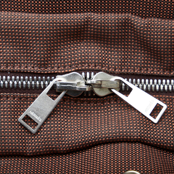 エルメス エールライントートMM ハンドバッグ トートバッグ ブラウン キャンバス レディース HERMES 【中古】