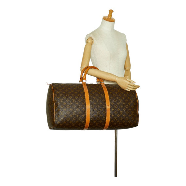 ルイ ヴィトン モノグラム キーポル55 ボストンバッグ トラベルバッグ M41424 ブラウン PVC レザー レディース LOUIS VUITTON 【中古】