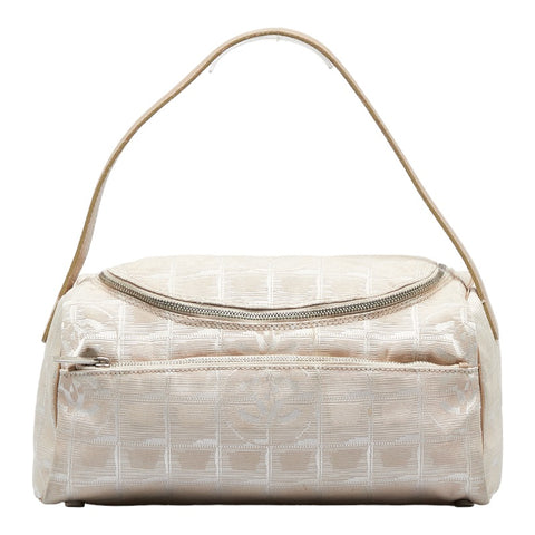 シャネル ニュートラベルライン ハンドバッグ バニティバッグ ベージュ キャンバス レザー レディース CHANEL 【中古】