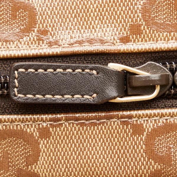 グッチ GGクリスタル ボストンバッグ 278302 ベージュ ブラウン PVC レザー メンズ GUCCI 【中古】