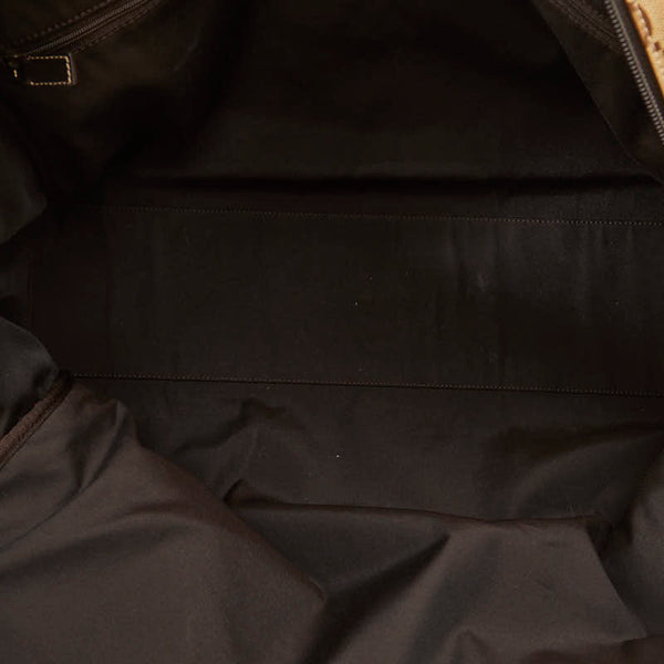 グッチ GGクリスタル ボストンバッグ 278302 ベージュ ブラウン PVC レザー メンズ GUCCI 【中古】