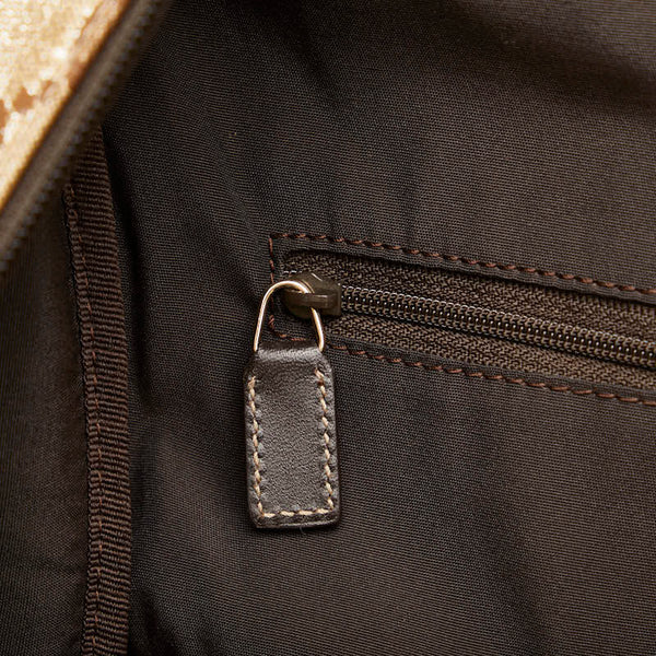 グッチ GGクリスタル ボストンバッグ 278302 ベージュ ブラウン PVC レザー メンズ GUCCI 【中古】