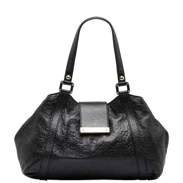 グッチ グッチシマ ゴールド金具 ハンドバッグ ショルダーバッグ 211937 ブラック レザー レディース GUCCI 【中古】