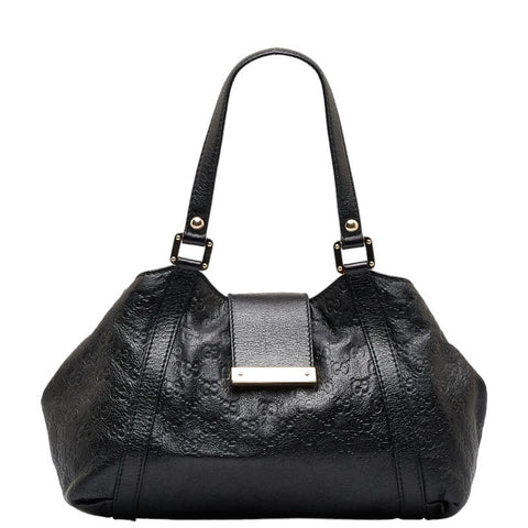 グッチ グッチシマ ゴールド金具 ハンドバッグ ショルダーバッグ 211937 ブラック レザー レディース GUCCI 【中古】