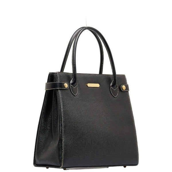 バーバリー ノバチェック シャドーホース ゴールド金具 ハンドバッグ トートバッグ ブラック レザー レディース BURBERRY 【中古】