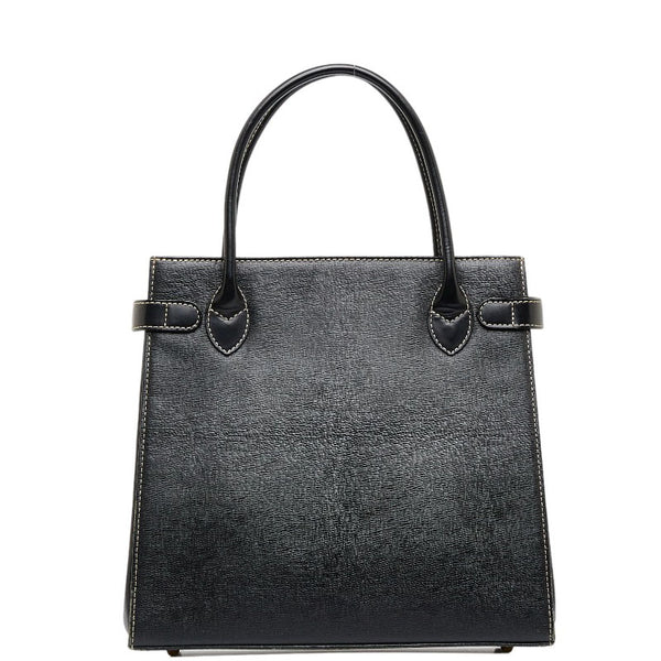 バーバリー ノバチェック シャドーホース ゴールド金具 ハンドバッグ トートバッグ ブラック レザー レディース BURBERRY 【中古】