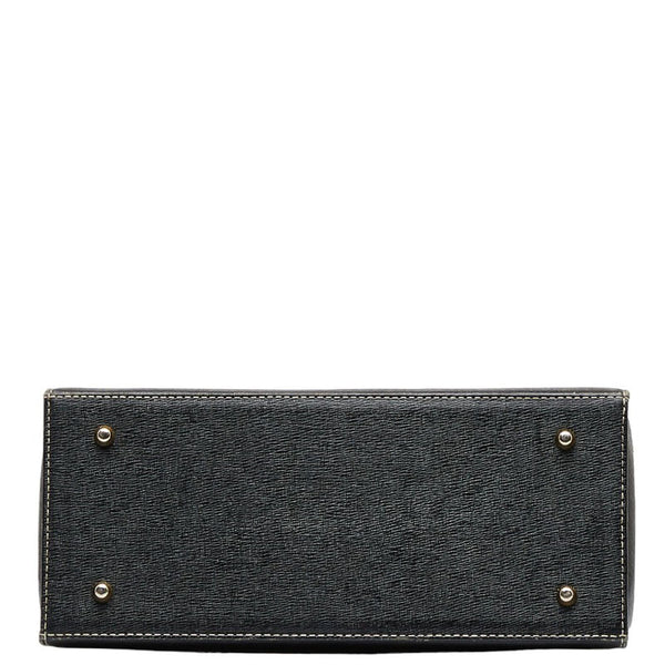 バーバリー ノバチェック シャドーホース ゴールド金具 ハンドバッグ トートバッグ ブラック レザー レディース BURBERRY 【中古】