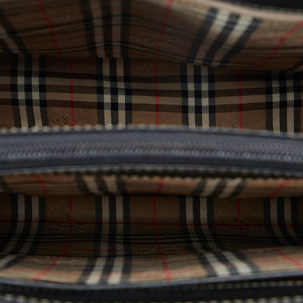 バーバリー ノバチェック シャドーホース ゴールド金具 ハンドバッグ トートバッグ ブラック レザー レディース BURBERRY 【中古】