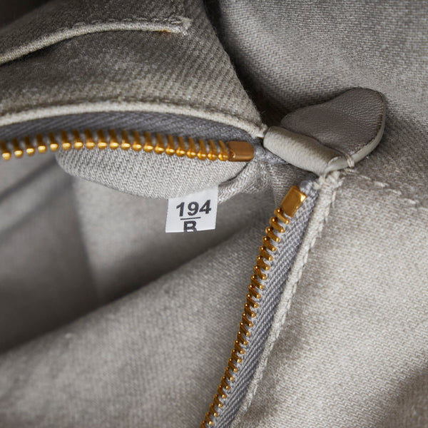 プラダ カナパ ゴールド金具 ハンドバッグ トートバッグ B1877B ライトグレー コットンデニム レディース PRADA 【中古】