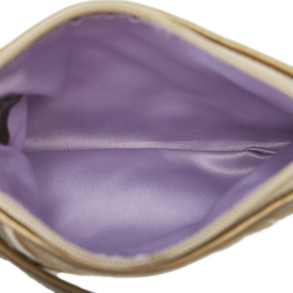 コーチ オプアート グラマシー アクセサリーポーチ ミニハンドバッグ ベージュ ブラウン キャンバス レザー レディース COACH 【中古】