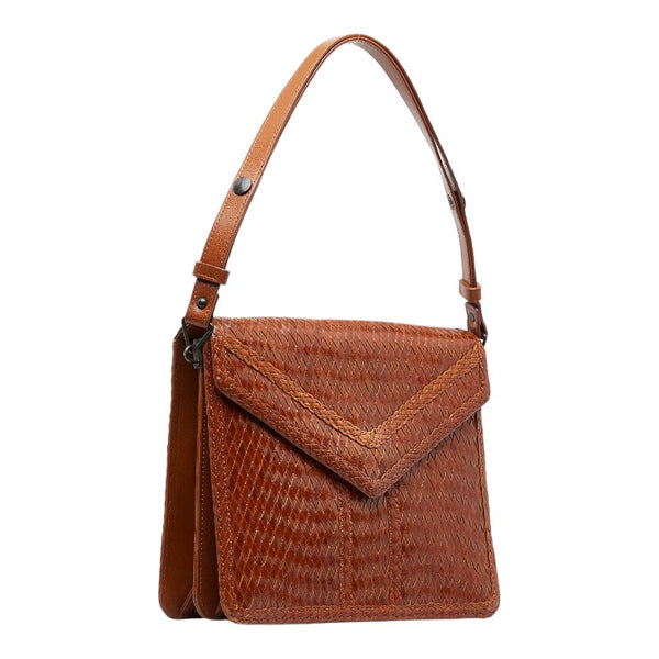 サンローラン ワンショルダーバッグ ブラウン レザー レディース SAINT LAURENT 【中古】