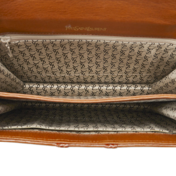 サンローラン ワンショルダーバッグ ブラウン レザー レディース SAINT LAURENT 【中古】