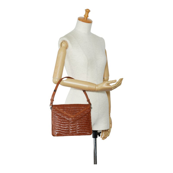 サンローラン ワンショルダーバッグ ブラウン レザー レディース SAINT LAURENT 【中古】