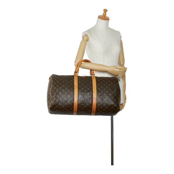 ルイ ヴィトン モノグラム キーポル50 ボストンバッグ M41426 ブラウン PVC レザー レディース LOUIS VUITTON 【中古】