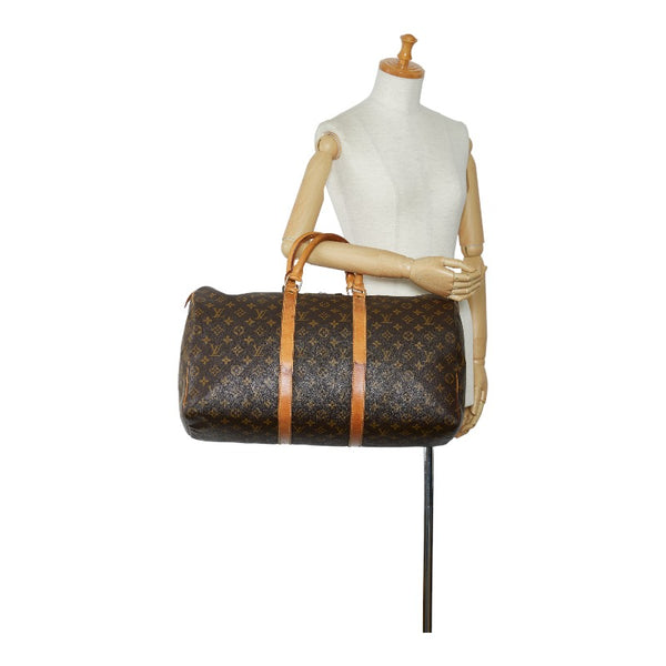 ルイ ヴィトン モノグラム キーポル50 ボストンバッグ M41426 ブラウン PVC レザー レディース LOUIS VUITTON 【中古】