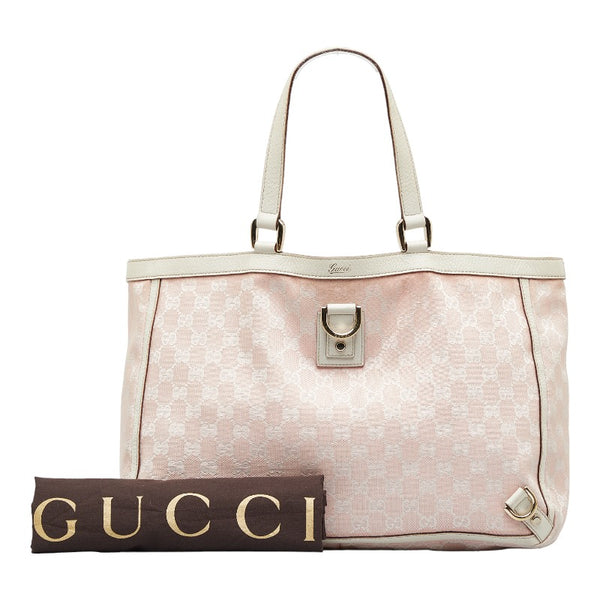 グッチ GGキャンバス アビー トートバッグ ショルダーバッグ 141472 ピンク キャンバス レザー レディース GUCCI 【中古】