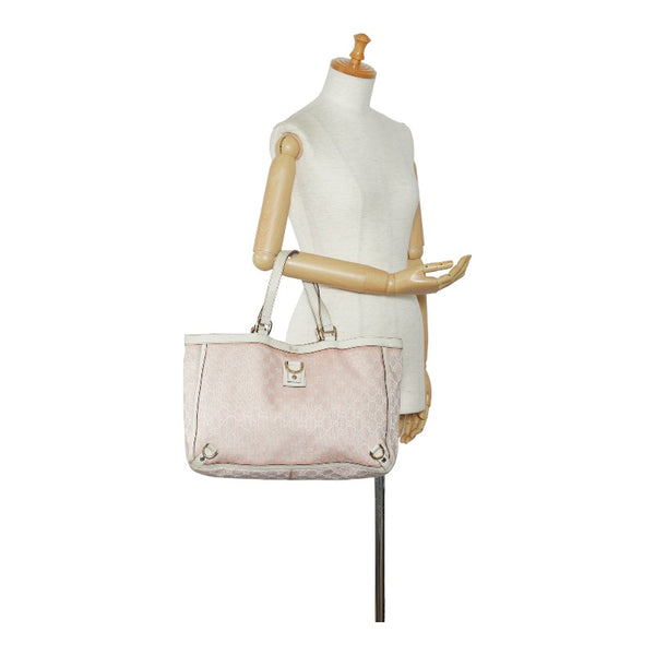 グッチ GGキャンバス アビー トートバッグ ショルダーバッグ 141472 ピンク キャンバス レザー レディース GUCCI 【中古】