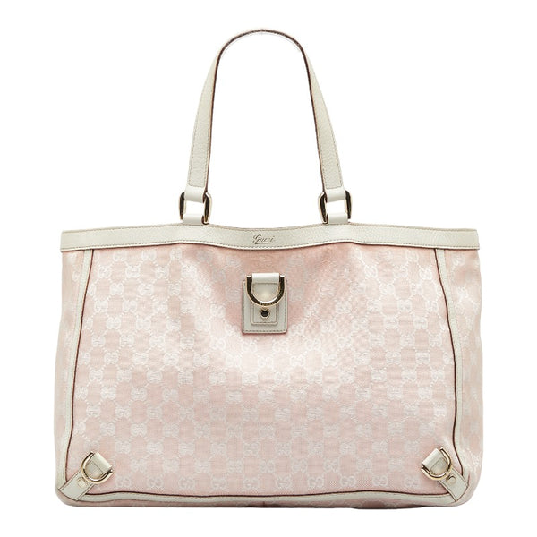 グッチ GGキャンバス アビー トートバッグ ショルダーバッグ 141472 ピンク キャンバス レザー レディース GUCCI 【中古】