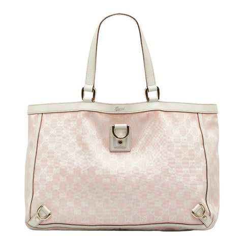 グッチ GGキャンバス アビー トートバッグ ショルダーバッグ 141472 ピンク キャンバス レザー レディース GUCCI 【中古】