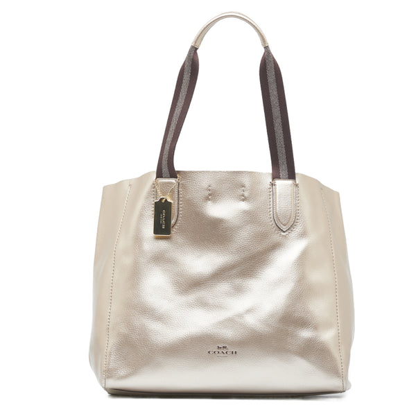 コーチ ダービー トートバッグ ショルダーバッグ F59388 メタリックゴールド レザー レディース COACH 【中古】