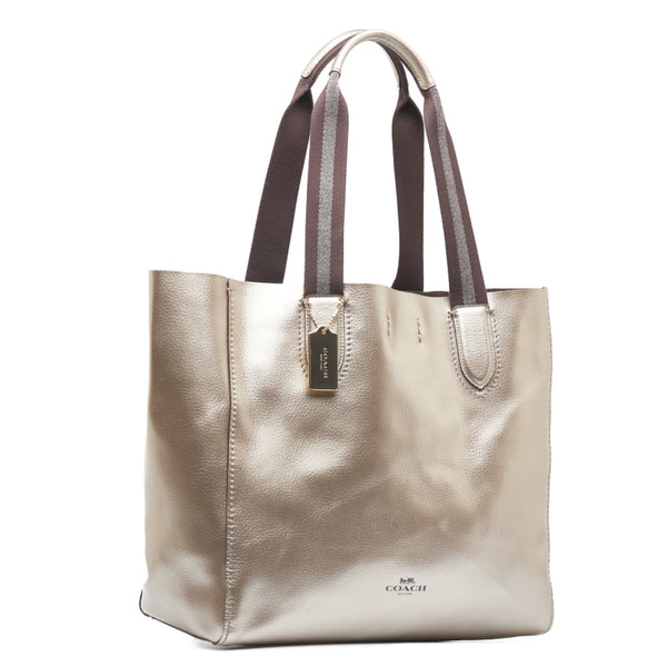 コーチ ダービー トートバッグ ショルダーバッグ F59388 メタリックゴールド レザー レディース COACH 【中古】
