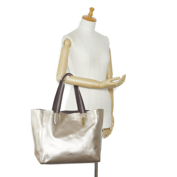コーチ ダービー トートバッグ ショルダーバッグ F59388 メタリックゴールド レザー レディース COACH 【中古】