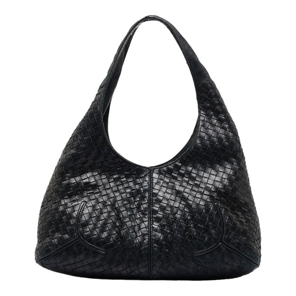 ボッテガヴェネタ イントレチャート ワンショルダーバッグ ブラック レザー レディース BOTTEGAVENETA 【中古】