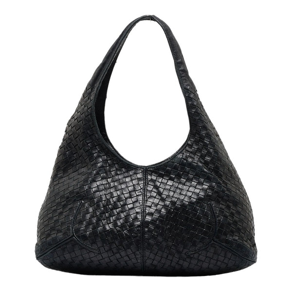 ボッテガヴェネタ イントレチャート ワンショルダーバッグ ブラック レザー レディース BOTTEGAVENETA 【中古】