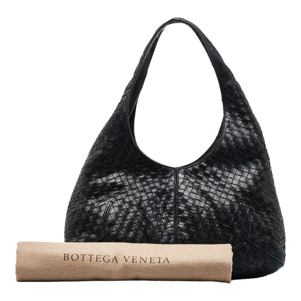 ボッテガヴェネタ イントレチャート ワンショルダーバッグ ブラック レザー レディース BOTTEGAVENETA 【中古】