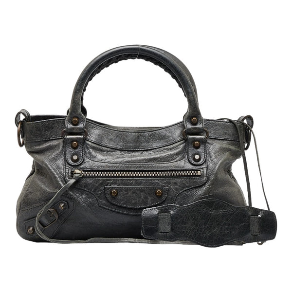 バレンシアガ ザ ファースト ハンドバッグ ショルダーバッグ 2WAY 103208 グリーン レザー レディース BALENCIAGA 【中古】