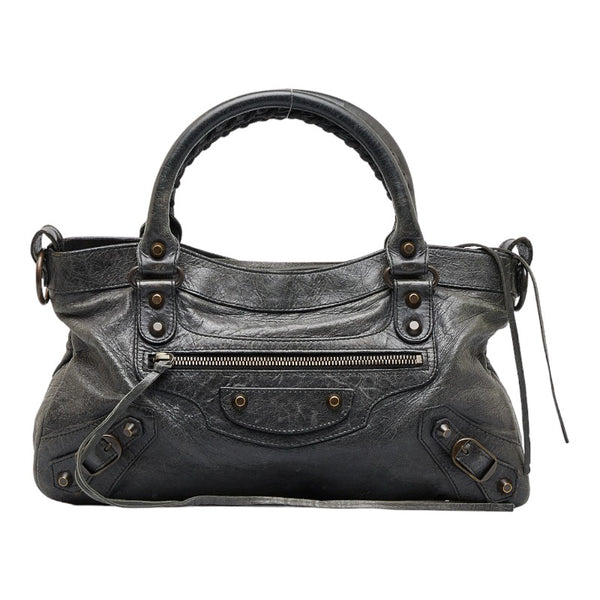 バレンシアガ ザ ファースト ハンドバッグ ショルダーバッグ 2WAY 103208 グリーン レザー レディース BALENCIAGA 【中古】