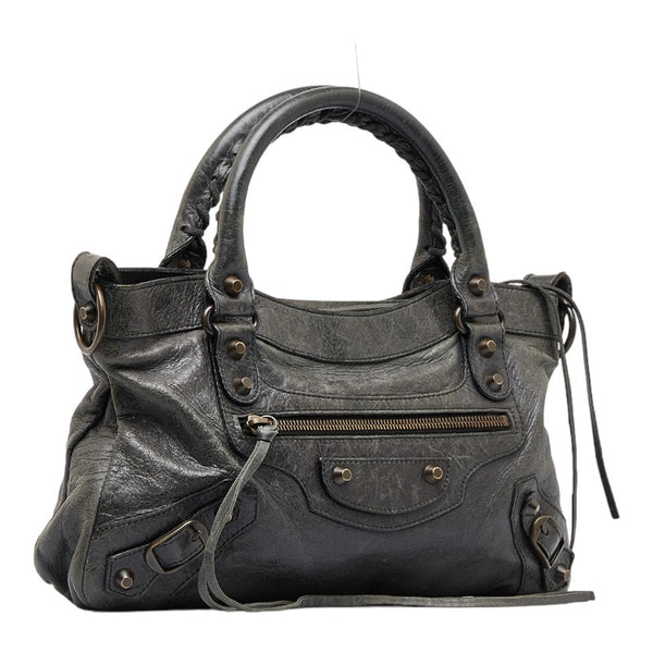 バレンシアガ ザ ファースト ハンドバッグ ショルダーバッグ 2WAY 103208 グリーン レザー レディース BALENCIAGA 【中古】