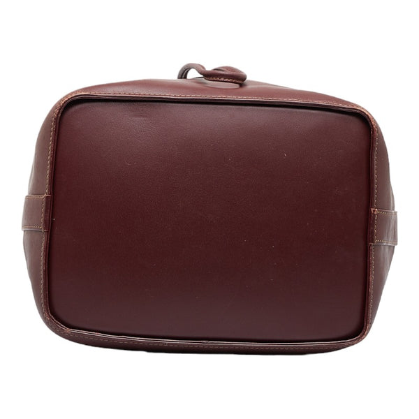 カルティエ マスト ワンショルダーバッグ ボルドー ワインレッド レザー レディース CARTIER 【中古】