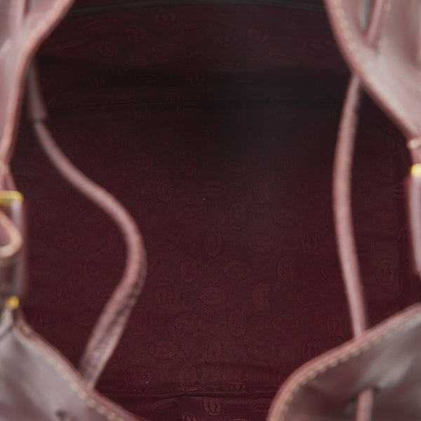 カルティエ マスト ワンショルダーバッグ ボルドー ワインレッド レザー レディース CARTIER 【中古】