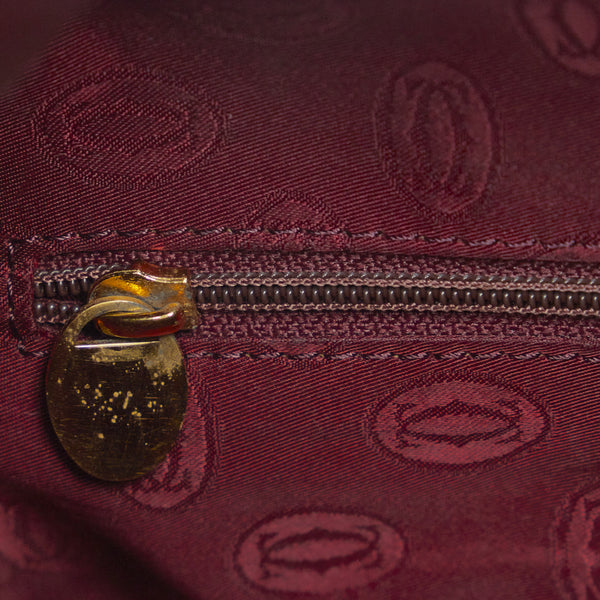 カルティエ マスト ワンショルダーバッグ ボルドー ワインレッド レザー レディース CARTIER 【中古】