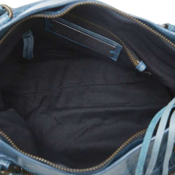 バレンシアガ ザ ファースト ハンドバッグ 103208 ブルー レザー レディース BALENCIAGA 【中古】