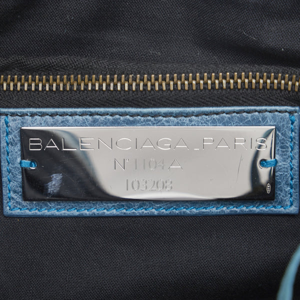 バレンシアガ ザ ファースト ハンドバッグ 103208 ブルー レザー レディース BALENCIAGA 【中古】