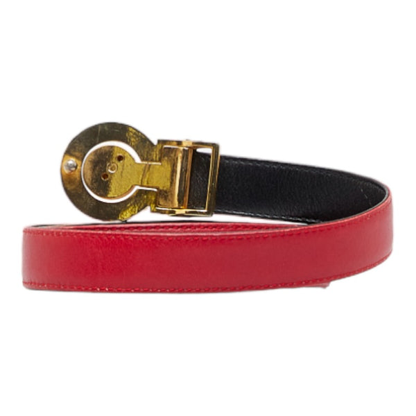 ディオール ヴィンテージ ロゴ ゴールド金具 ベルト D9246 レッド レザー レディース Dior 【中古】