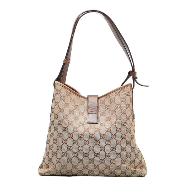 グッチ GGキャンバス ニュージャッキー ハンドバッグ ワンショルダーバッグ 110291 ベージュ ブラウン  キャンバス レザー レディース GUCCI 【中古】
