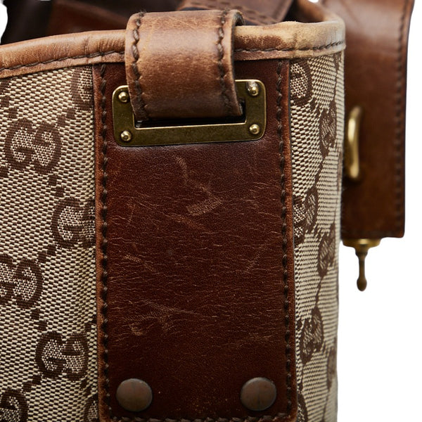 グッチ GGキャンバス ニュージャッキー ハンドバッグ ワンショルダーバッグ 110291 ベージュ ブラウン  キャンバス レザー レディース GUCCI 【中古】