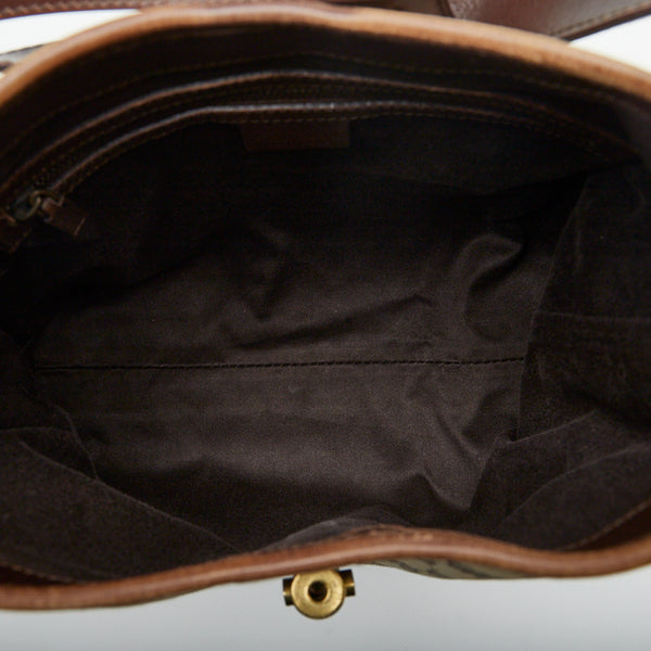 グッチ GGキャンバス ニュージャッキー ハンドバッグ ワンショルダーバッグ 110291 ベージュ ブラウン  キャンバス レザー レディース GUCCI 【中古】