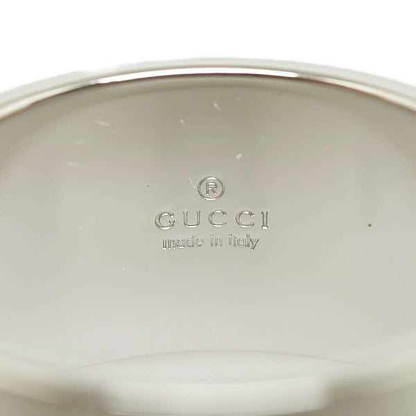 グッチ GGモチーフ アイコンリング ワイド リング 指輪 K18WG ホワイトゴールド メンズ GUCCI 【中古】