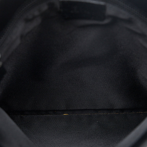 グッチ GGキャンバス 斜め掛け ショルダーバッグ 27639 ブラック キャンバス レザー レディース GUCCI 【中古】